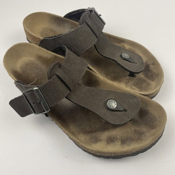 Birkenstock Gizeh Sandals Women’s 41 Size US 10-10.5 Brown Birko-Flor Thong - Picture 1 of 10
